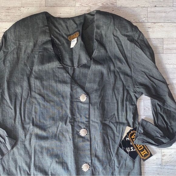 Vintage, Virgo II, Gray Micro Checkered Blazer Dress - Picture 10 of 16